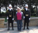 AB standing between 2 of the most striking Mausoleum guards - handsome sailors - of course!