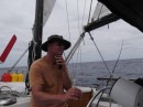 Multi-tasking: sailing, shaving and fishing!