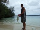 The yummy Trevally that Tom caught.
