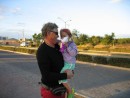 IMG_1479: Kara and Uwe waiting for the bus in Mazatlan