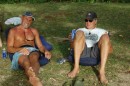 KaraBirthdayTonga 239_1_1: Uwe and Ray from SolSearcher relax at the beach