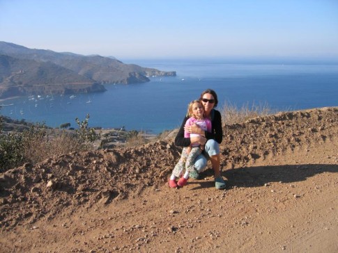 Anne and Kara overlooking Two Harbors, Catalina Island