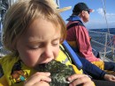 IMG_4017: Kara munching sea kelp