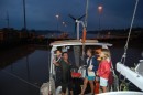 Kara with James and Tanya, our line handlers on the first night of transit, after the Gatun locks