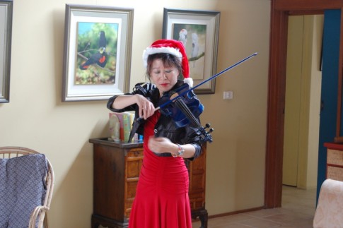 we were treated to violin entertainment on Christmas morning