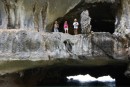 Kara, Nina and Lucas enjoy the caves