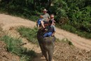 Neil Sean and Kara take a short elephant ride