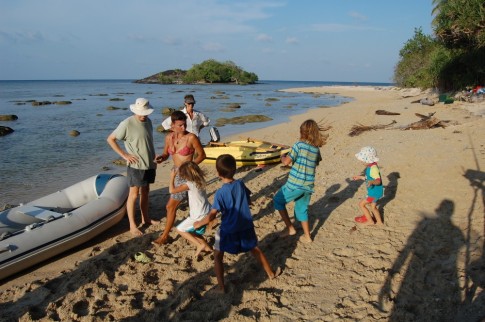 Our little beach party at Pulau Nangka