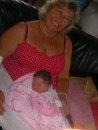 Nanny with Tahlia in one of her many beautiful outfits