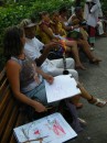 Sketching in piazza Bolivar Caratagena