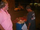 Capt Bill had to try the local food from the street side carts Cartagena
