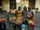 Bronywn with the fruit ladies Cartagena