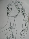 Philippino girl, ink on paper