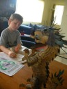 Geordi drawing dragon