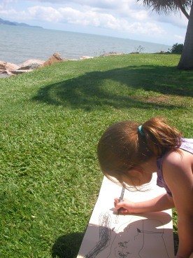 drawing with Caylan in Townsville