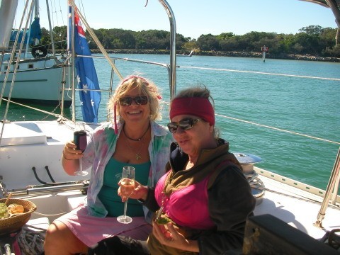 Jen and I and champers