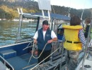 Adam as water taxi driver