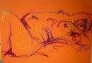 Orange nude - pastel on paper 350X600
$320 framed in black