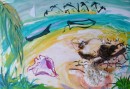Kuna Yala			$500	acrylic,pastel,seaweed				
				on canvas paper		410X600		660X910 beige mount, timber frame
Rosebed st