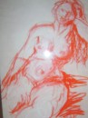 Red relaxed nude - pastel on Paper $200 unframed 640X460
