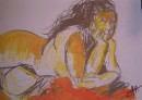 Lioness - acrylic and pastel on paper $200 unframed 500X600