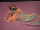 

Girl in Green Sarong 		reclining 	$225	pastel on paper		270X400		430X530 beige mount, timber frame
Rosebed st
