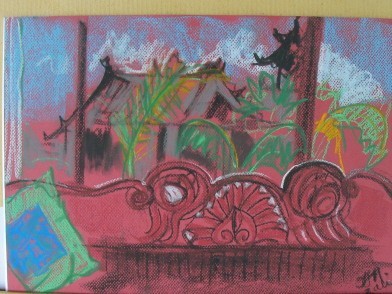 Room with a view - pastel on paper 270X400mm unframed $100