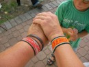 Bronwyn and Linda´s matching kuna bracelets