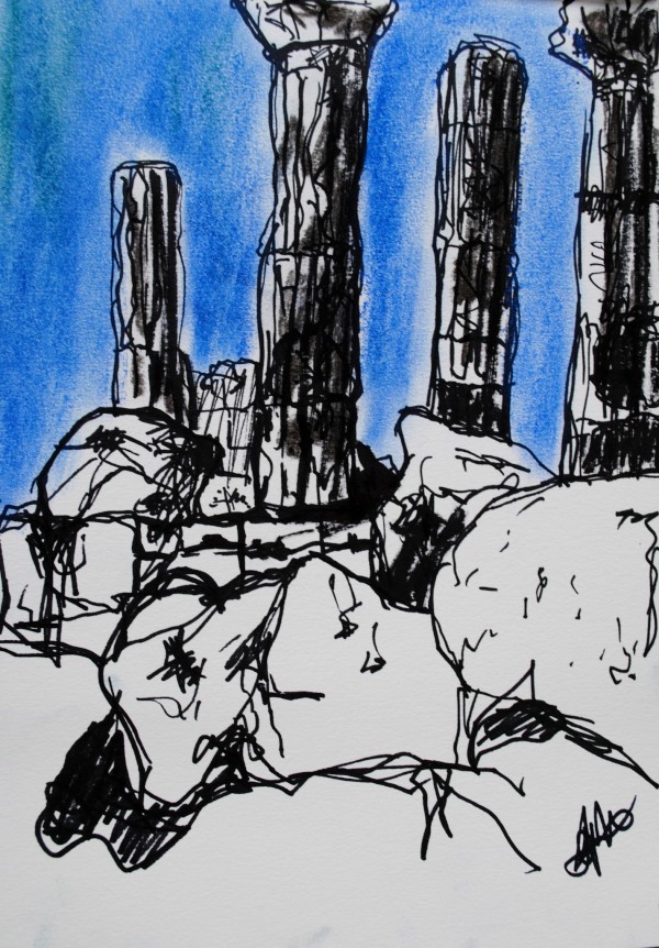 Greek temple , Sicily
Ink and pastel on paper
A3
$75