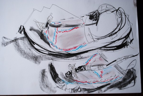 Masai sandals
Pastel and ink on paper
295X400mm
$125