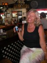 Linda with a beer (very unusual!)