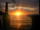bottle red and sunset Man-o-war bay