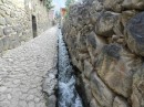 The town still uses the water system build in pre - Inca days.