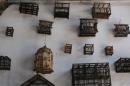 Cages Representing Lives Lost in USA: Their was a whole collection of bird cages that we were told represent people who had crossed the borders for a "better" life in the USA, and were killed.