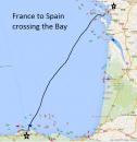 France into Spain: crossing the bay of Biscay