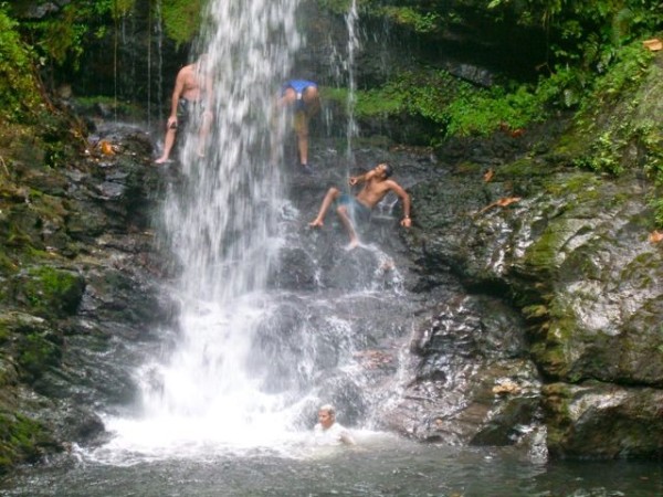 Cooling down at a waterfall north east in Trinidad