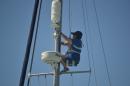 Margi Up the Mast: Checking connections, and replacing the anchor light with an automatic LED that turns on at dusk by itself