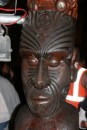 A Maori carving from the Whare Runanga (meeting house) where we saw the Culture show.� Many Maori (both men and women) used to heavily tattoo their faces!