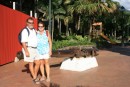 Us in front of a cannon at Bougainville Park - downtown Pape