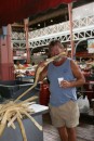Glen enjoying some sugar cane and its juice!  Downtown Pape