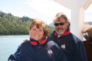 On the ferry boat from Wellington to Picton.  It was extremely windy!!!