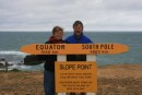After a very windy walk across a pasture (yep - we closed the gate after us!) we reached Slope Point - the most southern spot in New Zealand!