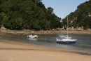 7) We camped right across from the beach at Kaiteriteri in the Abel Tasman National Park.  We went swimming here during low tide while several boats were high and dry in the mud!