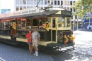 Our Christchurch trolley!  The trams were originally put in use in 1905, but discontinued 50 years later.  They are now a tourist attraction and only go around a 2.5k loop that covers several of the city sites.  We got on and off to see Cathedral Square, the Art Museum, and a market place (crafts and food).