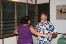 Getting to "cut a rug!"  The party Laura hosted at her place was a blast - complete with people hanging from the rafters (no, not us!).  In fact, the Palm Tree Island Resort