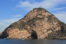 The light house atop a cliff at the entrance to the harbor in Mazatlan.  There is a neat cave at the base - we explored a bit from the dinghy!