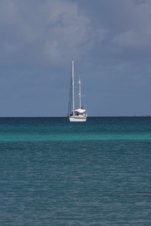 Enjoying the gorgeous waters in the Tuamotus!  Kauehi  Atoll
May  -  2008