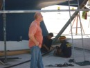 Mike Hjort, Pro-Carpentry owner/mgr, surveys the job