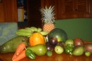 Carrasol, Bananas, Papaya, Avacado, Limes, Watermlon, Peppers and Mangos From The Market
