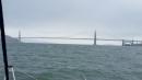 Golden Gate Bridge - our first view through the fog as we sailed under for the first time